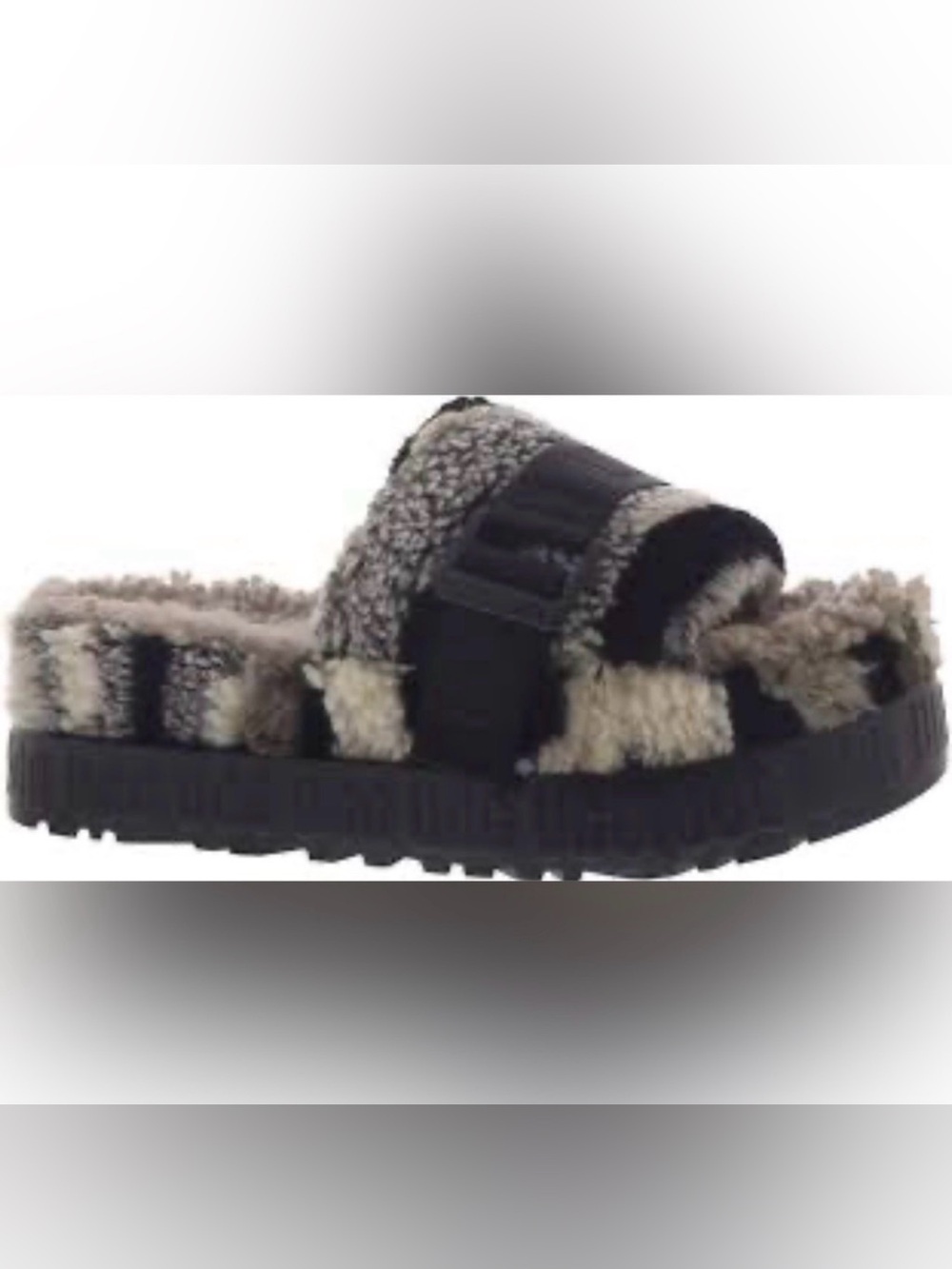 UGG Women's Fluffita Cali Collage Platform Fuzzy Slippers